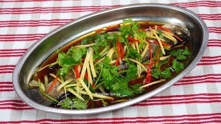 Cara Masak Ikan Siakap Stim Chinese Style  siakap stim resepi simple mudah amp sedap  malina lina pg [upl. by Rennat827]