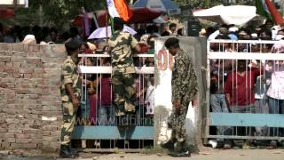 Crowd rushes inside stadium for Beating of retreat at Wagah Border [upl. by Lyontine848]