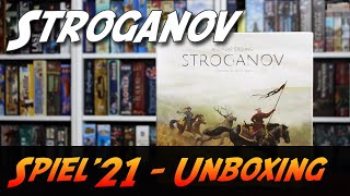 Stroganov  Brettspiel Unboxing Game Brewer [upl. by Inele39]