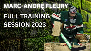 MARCANDRE FLEURY  FULL TRAINING SESSION  Goalie drills team training and penalty shots [upl. by Deeanne]