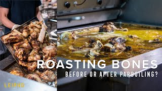 PHO BONE BROTH BASE  Do I roast the bones BEFORE or AFTER parboiling [upl. by Ariamat]