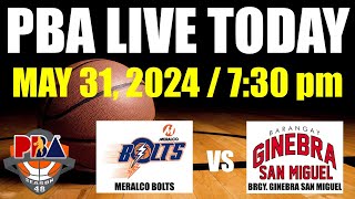 Meralco Bolts vs Barangay Ginebra San Miguel  PBA Live Score May 31 2024  PBA Philippine Cup [upl. by Charron904]