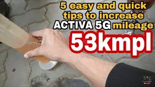 5 TIPS TO INCREASE MILEAGE OF SCOOTER ACTIVA 5G  EASY TIPS FOR BEST MILEAGE [upl. by Pittman]