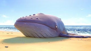 A stranded WHALE needs the help of a LITTLE SNAIL to be DRAGGED BACK to the ocean [upl. by Ennagroeg]