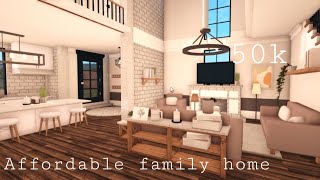 Roblox Bloxburg  Affordable Family Home 50k  House Build [upl. by Arekahs486]