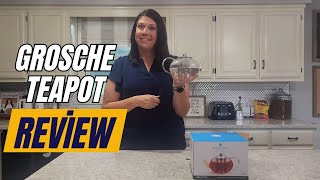 GROSCHE Joliette Glass Teapot Review 🍵 Clear Teapot with Stainless Steel Infuser for Loose Leaf Tea [upl. by Jola187]