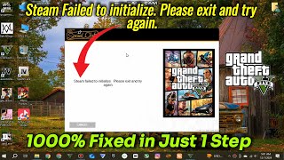 Steam Failed to initialize Please exit and try again GTA 5 Error Fixed [upl. by Inaliak]