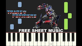 TRANSFORMERS PRIME Main Theme Piano Tutorial with FREE Sheet Music pdf [upl. by Turk]