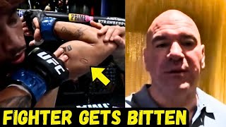 Dana White REACTS To UFC Fighter Being Bit Footage [upl. by Mozart]