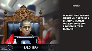 Dissenting Opinion Hakim MK Saldi Isra singgung ini mahkamahkonstitusi [upl. by Gideon]