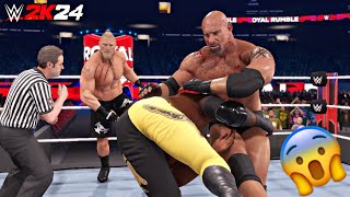 WWE 2K24  Goldberg vs Brock Lesnar vs Bobby Lashley  Intercontinental Championship Match  PS4 [upl. by Stirling]