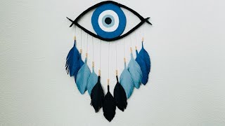 DIY Evil eye decorHome decor Evil eye dream catcher Hanging wall decor [upl. by Piks30]