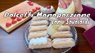 Deliziosi DOLCETTI MONOPORZIONE con SAVOIARDI CREMA PANNA E FRAGOLE  Prima del Caffè [upl. by Lyrej]