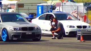 BMW M3 E92 vs BMW 1er M Coupe Drag Race 14 Mile Viertelmeile Acceleration Beschleunigungsrennen [upl. by Lacie]