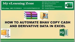 Bhav Copy Cash and Derivatives Automated in Excel [upl. by Emorej719]