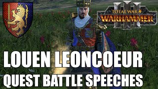 Louen Leoncoeur Quest Battle Speeches [upl. by Notyap]