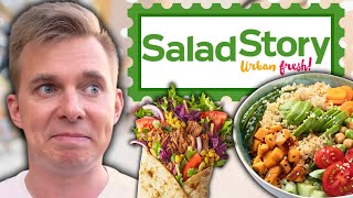 Test SALAD STORY  jest drogo ale czy smacznie  TEST JEDZENIA Z SALAD STORY [upl. by Aikenahs54]