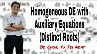 Homogeneous DE with Constant Coefficients  Auxiliary Equations Distinct Roots [upl. by Vassar]