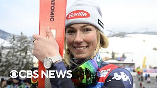 Mikaela Shiffrin discusses recordbreaking ski career [upl. by Brindell718]