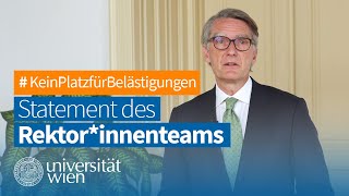 Präventionskampagne gegen Belästigung Statement der Rektorinnen [upl. by Charleen]