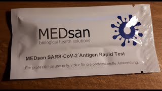 MEDsan SARSCoV2 Antigen Rapid Schnelltest Knackig erklärt [upl. by Eibor]