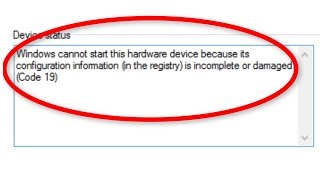 How To Fix Windows Cannot Start This Hardware Device Because Its Configuration Error Code19 [upl. by Moe]