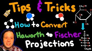 Tips and Tricks for Converting Haworth to Fischer Projections  Glucose amp Fructose Examples [upl. by Eilahtan]