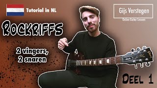 Gitaar Rock Riffs Les  Deel 1  Elektrische gitaar leren spelen [upl. by Nwahsav]