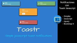 Cómo usar Notificaciones con Toastr Simple Javascript [upl. by Lust830]