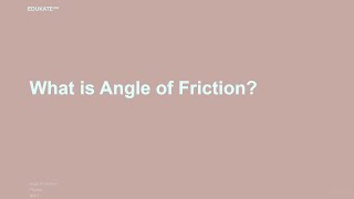 What is Angle of Friction [upl. by Emalee133]