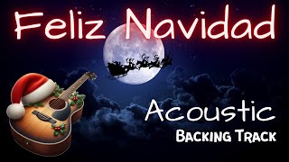 Feliz Navidad Acoustic Cover Backing Track  No Vocals with Lyrics [upl. by Senhauser]