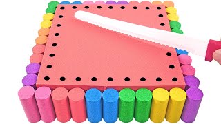 Satisfying Video l How to make Rainbow Hotel Cake FOR Kinetic Sand AND PillarBalls Cutting ASMR 06 [upl. by Nawat]