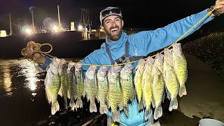 NIGHT FISHING for SPRINGTIME SLABS The GIANT SPILLWAY was LOADED w Big Crappie and MORE Crazy [upl. by At342]