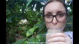 How to prepare a soursop and make soursop juice [upl. by Ahsiekyt]