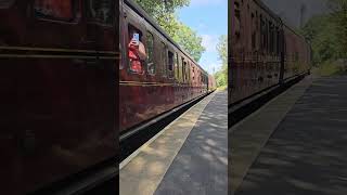 KWVR Steam Locomotive Arriving at Haworth Station 4k [upl. by Pessa]