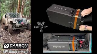 48V Carbon Offroad Winch and 48V Safiery Meteor with Scotty AI 125A DC DC can deliver 4kW to winch [upl. by Ayidan902]