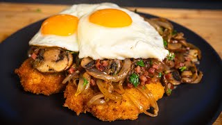 Bauernschnitzel mit Spiegelei  Rustikal und lecker 🤤 [upl. by Ettelliw]