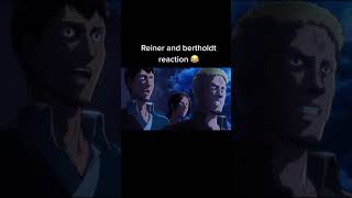 Reiner and Bertholdts reaction 😂 Attack On Titan Shorts [upl. by Shabbir139]