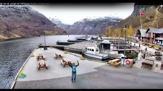 Neue Live Webcam  Geirangerfjord cruise port  en0243 [upl. by Bywaters389]