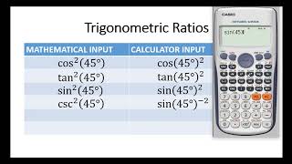 How to input trigonometric ratios their squares reciprocals and identities with your calculator [upl. by Emiatej]