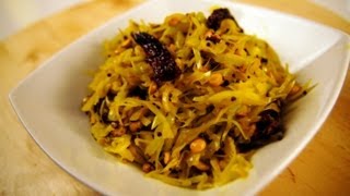 CABBAGE WITH ROASTED CHANA DAL [upl. by Atiker65]