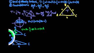 Bevis  Areal af vilkårlig trekant og sinusrelationerne [upl. by Sharma]