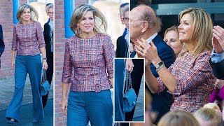 Queen Maxima of Netherlands Opts for a Business Chic by NATAN amp CHANNEL for visited Vlissingen city [upl. by Nicolai]