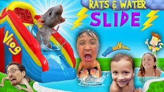 RATS amp Thunderstorm INFLATABLE SLIDE Fun FUNnel Vision Summer Vlog [upl. by Cherey]