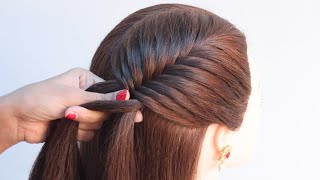 2 new ponytail hairstyle for long hair girls  fishtail braided hairstyle  unique hairstyle [upl. by Haleeuqa]