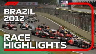 2012 Brazilian Grand Prix Race Highlights  Presented by Pirelli [upl. by Elockcin]