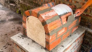 Amazing Handmade Build A Outdoor Oven Easy With Brick And Cement For Garden Space  Diy Construction [upl. by Naols]