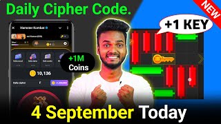 4 September Mini Game Puzzle amp Daily Cipher Hamster Kombat  Mini Game 4 September [upl. by Earehs]