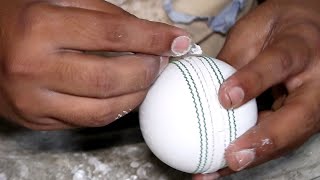 Labored process of making cricket balls [upl. by Brabazon808]