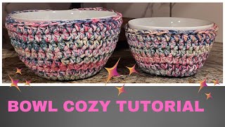 Crochet Bowl Cozy Tutorial [upl. by Tansy2]